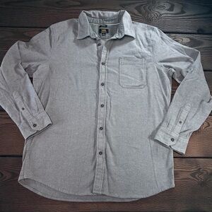 Lee Men’s XL Soft Stretch Thick Button-Down Shirt Gray Regular Fit Cotton Blend